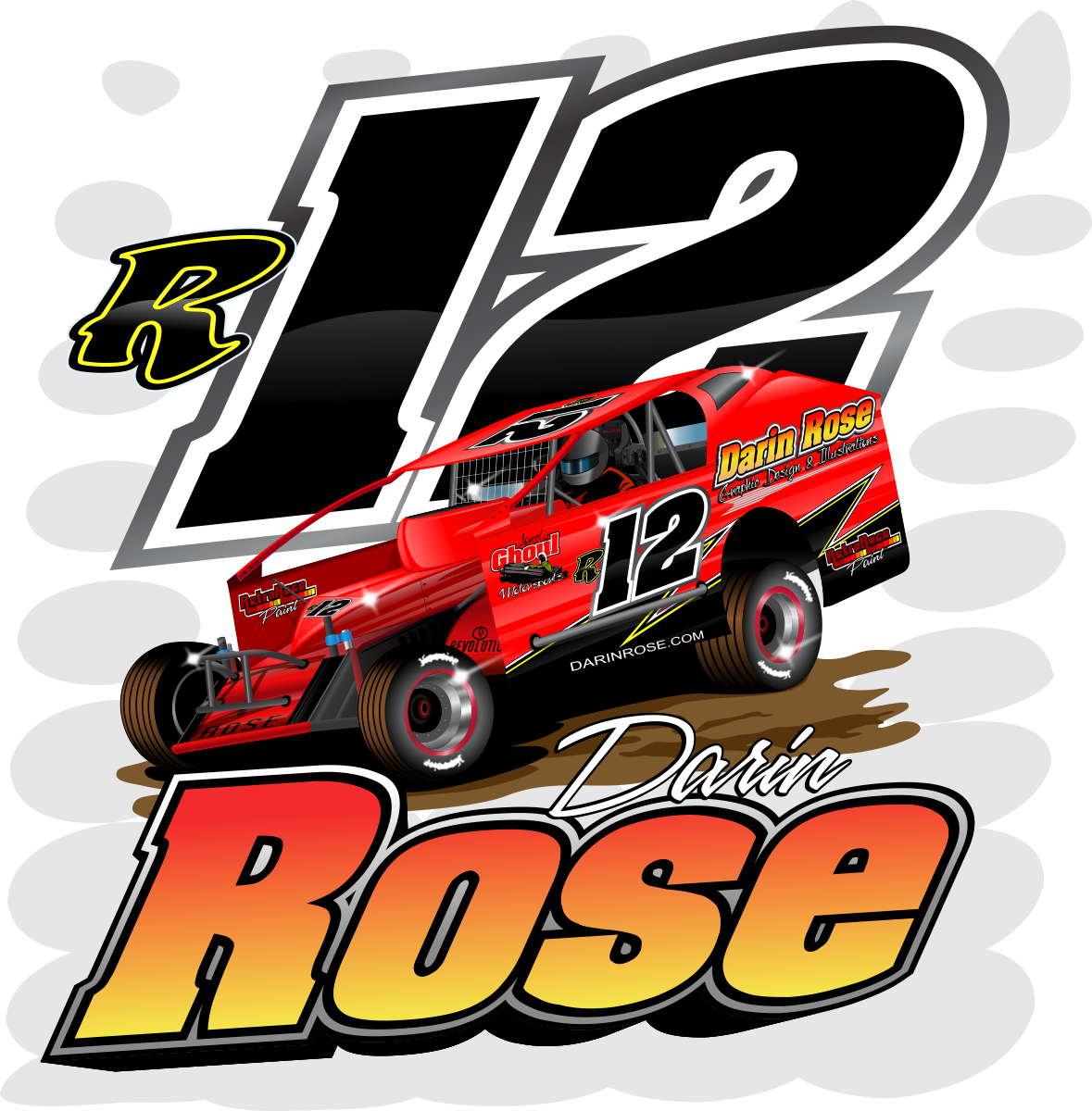 darin rose racing illustration