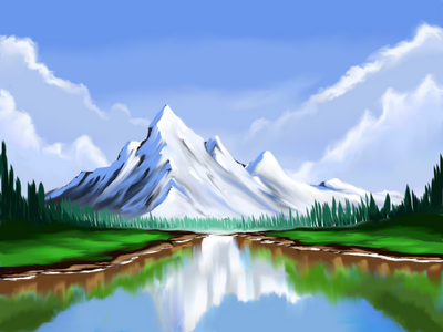 mountain scenery illustration
