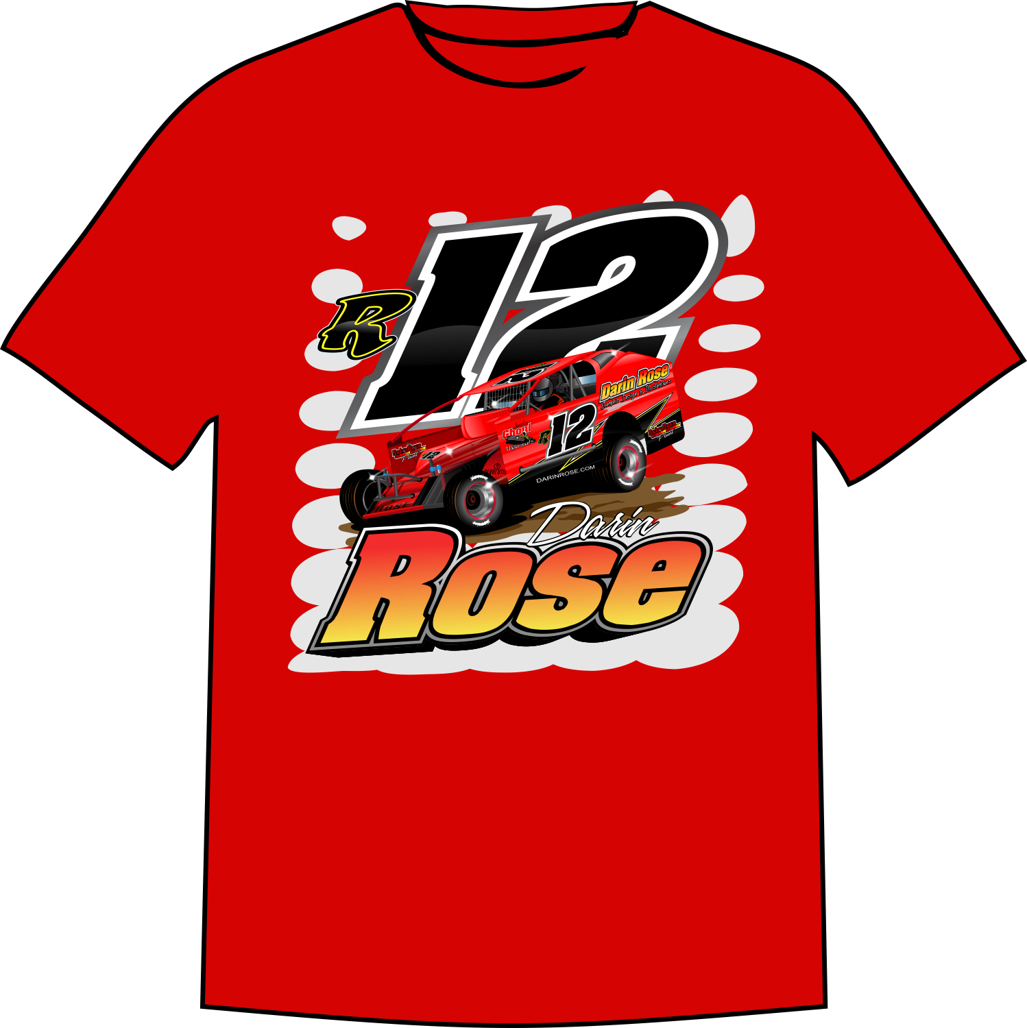 red darin rose race car shirt design