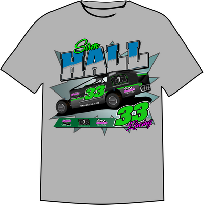 gray sam hall racing shirt design